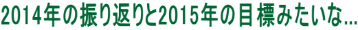 2014年の振り返りと2015年の目標みたいな...